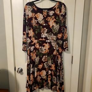 Ann Taylor LOFT outlet Casual a-line, floral dress, Size XL